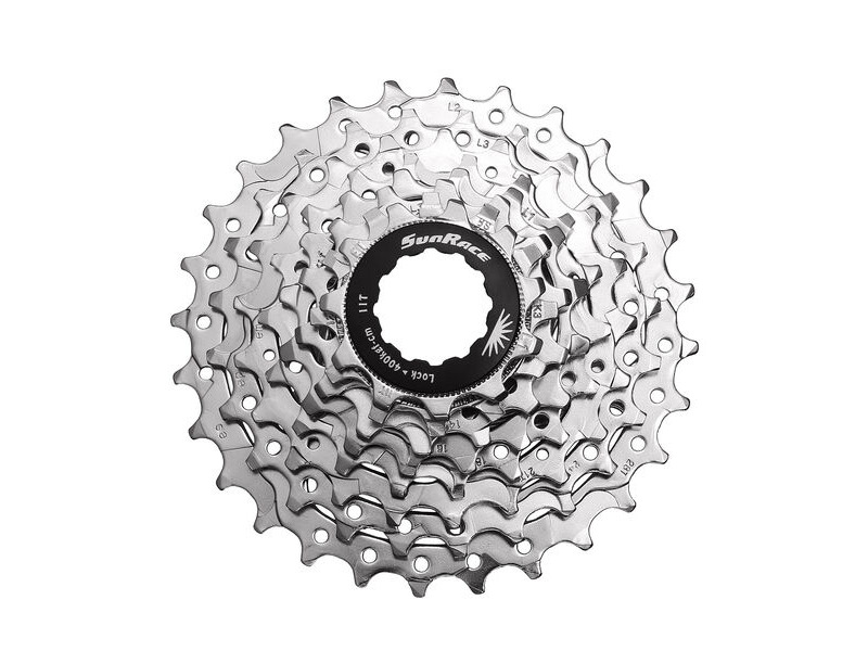 SunRace CSR86 - 8-Speed Road Cassette 12-25T in Nickel click to zoom image