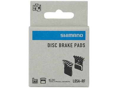 Shimano L05A-RF disc pads & spring, alloy back with cooling fins, resin click to zoom image