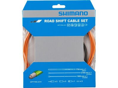 Shimano 105 5800 / Tiagra 4700 Road gear cable set, OPTISLICK coated inners  Orange  click to zoom image