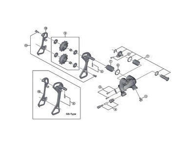 Shimano RD-4700 tension and guide pulley set click to zoom image