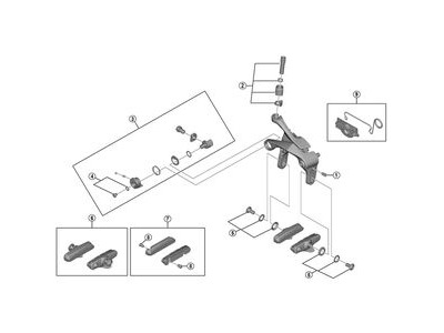 Shimano BR-5800 R55C4 Cartridge type brake shoe set, Pair, Black click to zoom image