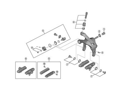 Shimano BR-R7000 R55C4 cartridge type brake shoe set, silver, pair click to zoom image