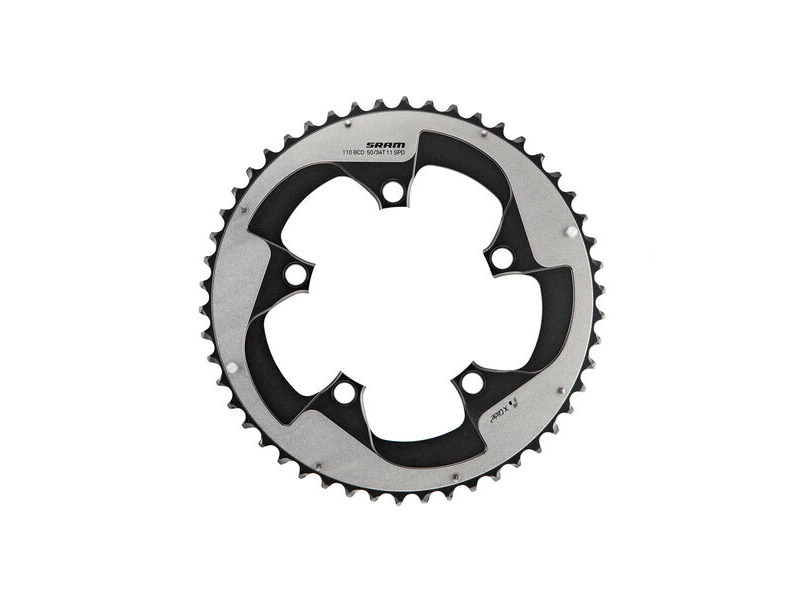 Sram Chain Ring Road Rival22 X-glide R 50t Yaw 11 Speed S3 Hiddenbolt/Non-hidden Bolt 110 Alum 5mm Silver BB30 Or Gxp (50-34) Black 11spd 50t click to zoom image