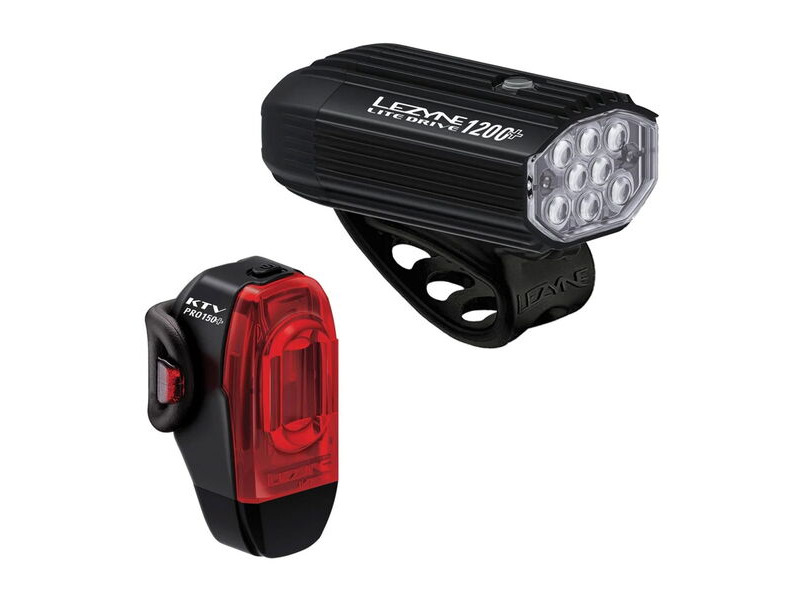 Lezyne LITE DRIVE 1200+ / KTV DRIVE PRO+ PAIR - BLACK click to zoom image