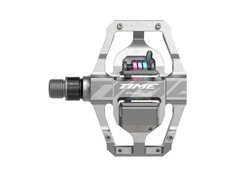 Time Speciale 10 Large MTB Pedals, Including Atac Standard Cleats: Raw Aluminium click to zoom image