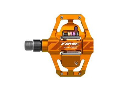 Time Speciale 10 Small MTB Pedals, Including Atac Standard Cleats: Tangerine Aluminum