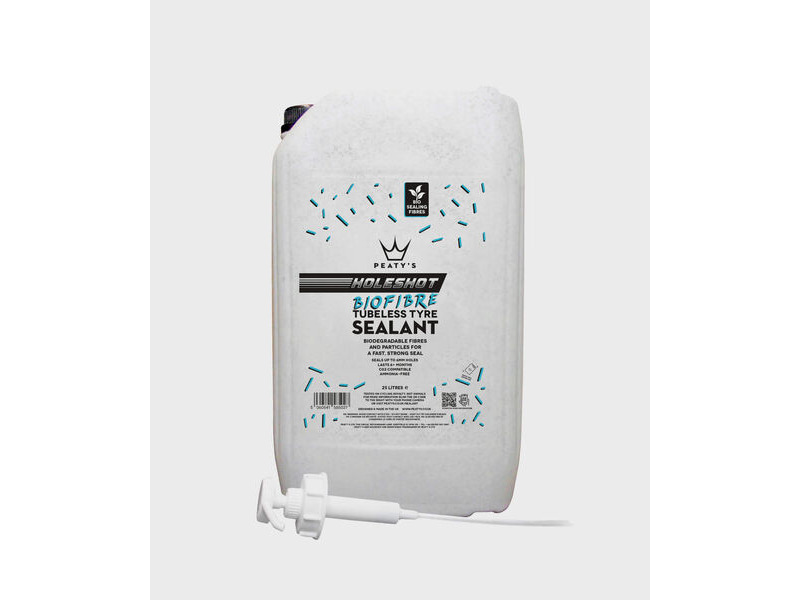 Peaty's Holeshot BioFibre Tubeless Tyre Sealant 25L click to zoom image