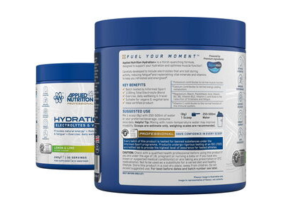 Applied Nutrition Hydration+ Complete Electrolyte & Vitamin Powder - Lemon and Lime - 240g click to zoom image