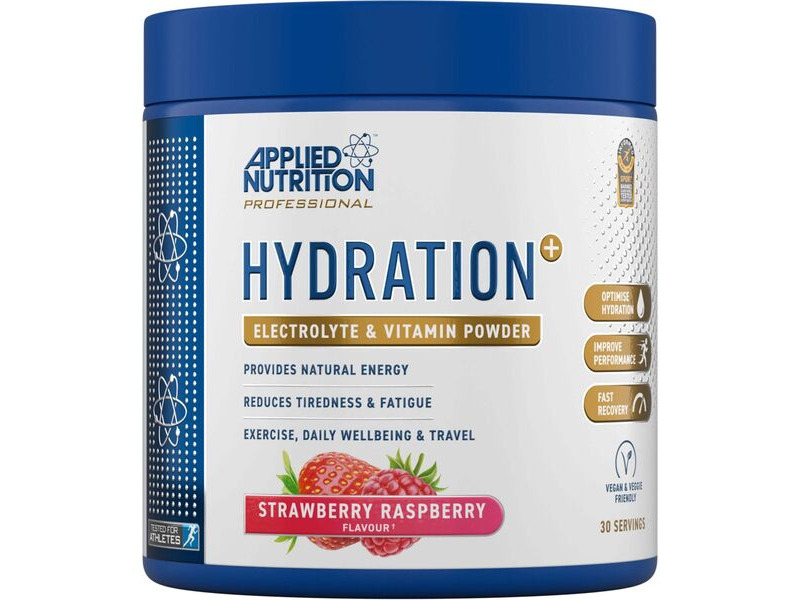 Applied Nutrition Hydration+ Complete Electrolyte & Vitamin Powder - Strawberry Raspberry -240g click to zoom image