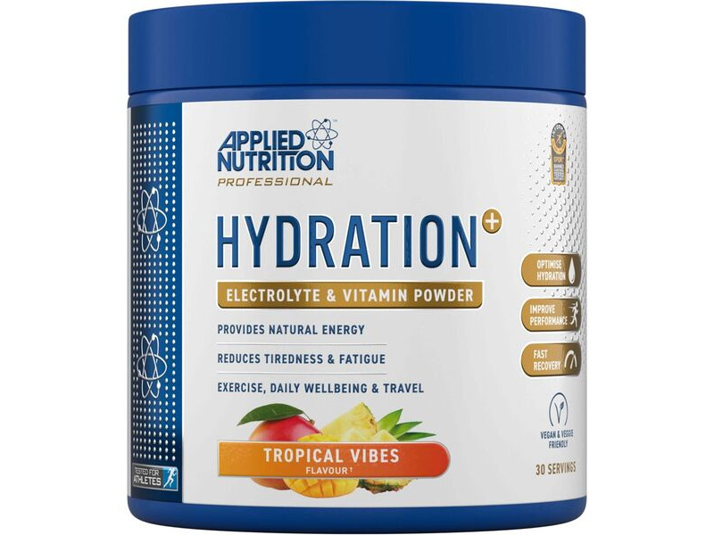 Applied Nutrition Hydration+ Complete Electrolyte & Vitamin Powder - Tropical Vibe - 240g click to zoom image