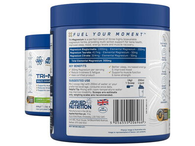 Applied Nutrition Tri-Magnesium Powder - Lemon & Lime - 200g click to zoom image