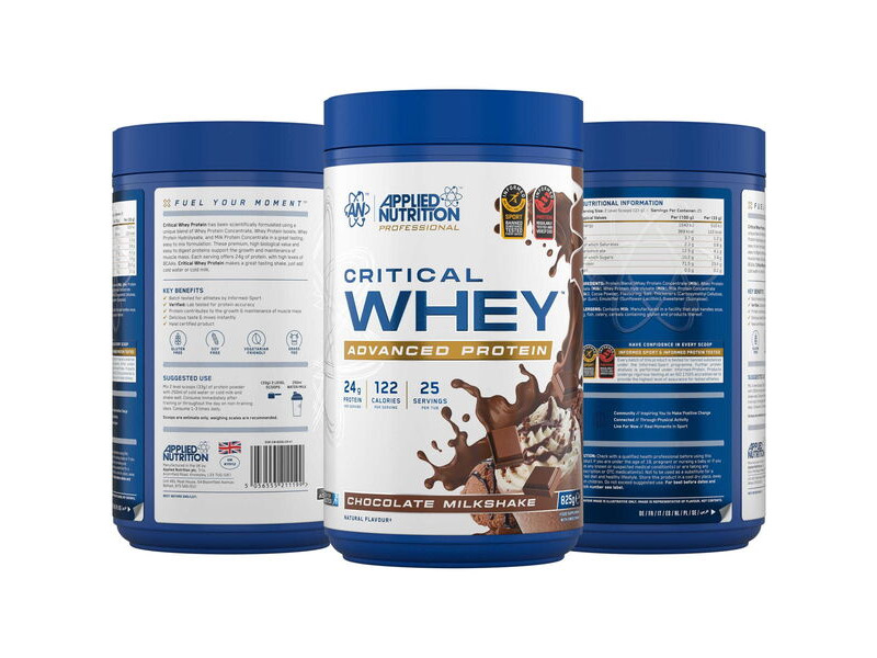 Applied Nutrition Critical Whey Protein Powder - Chocolate - 825g click to zoom image